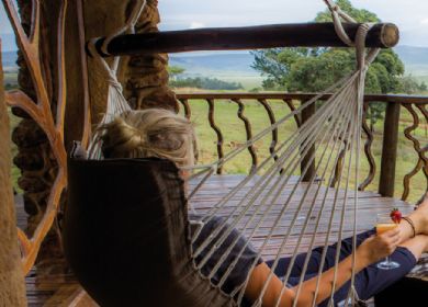 Relax on the deck of your luxury cave